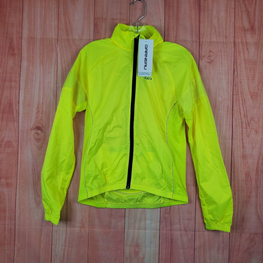 Louis Garneau Modesto 3 Cycling Jacket Womens Medium Yellow Stretch Mesh Detail‎